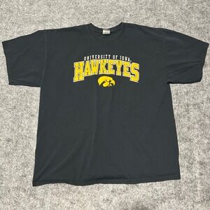 Gildan University of Iowa Hawkeyes Graphic T-Shirt Black Mens Size 2XL